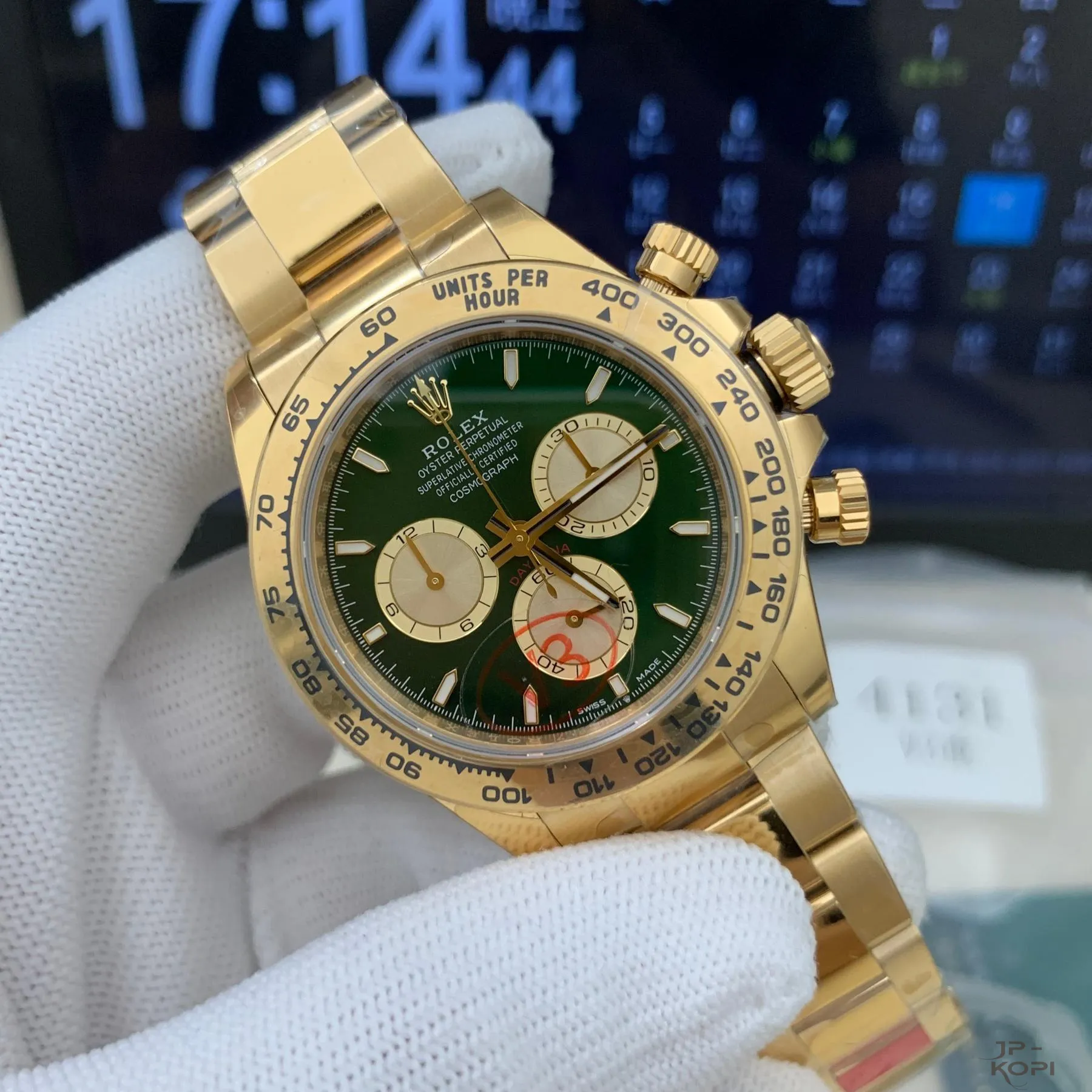 ロレックス デイトナ 126508 | グリーン&シャンパンゴールド×丹東Cal.4131フリースプラングバランス式×加重版【VS工場製】 - 画像 (3)